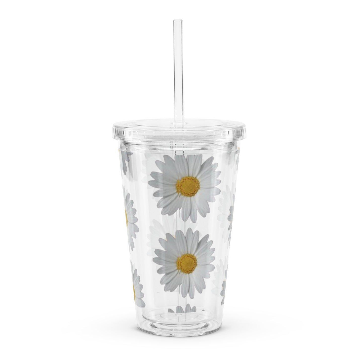 "Daisy" Clear plastic tumbler