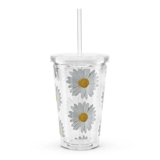 "Daisy" Clear plastic tumbler