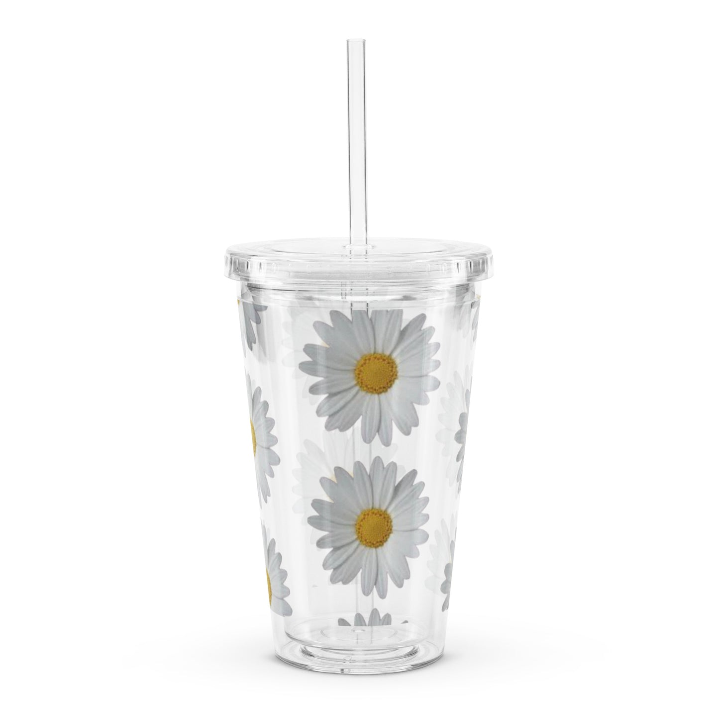 "Daisy" Clear plastic tumbler