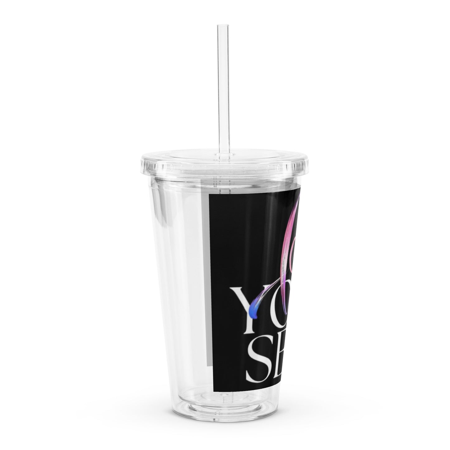 "love" Clear plastic tumbler