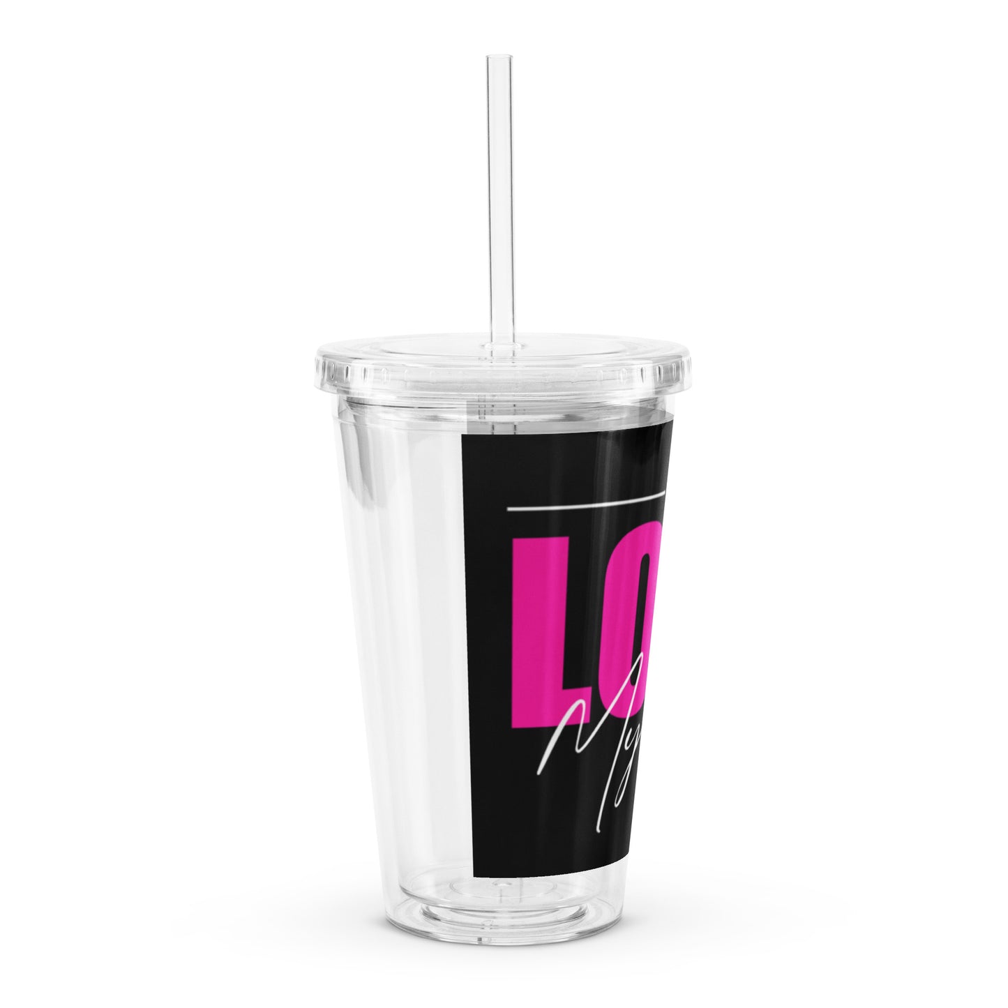 "_____Happiness" Clear plastic tumbler