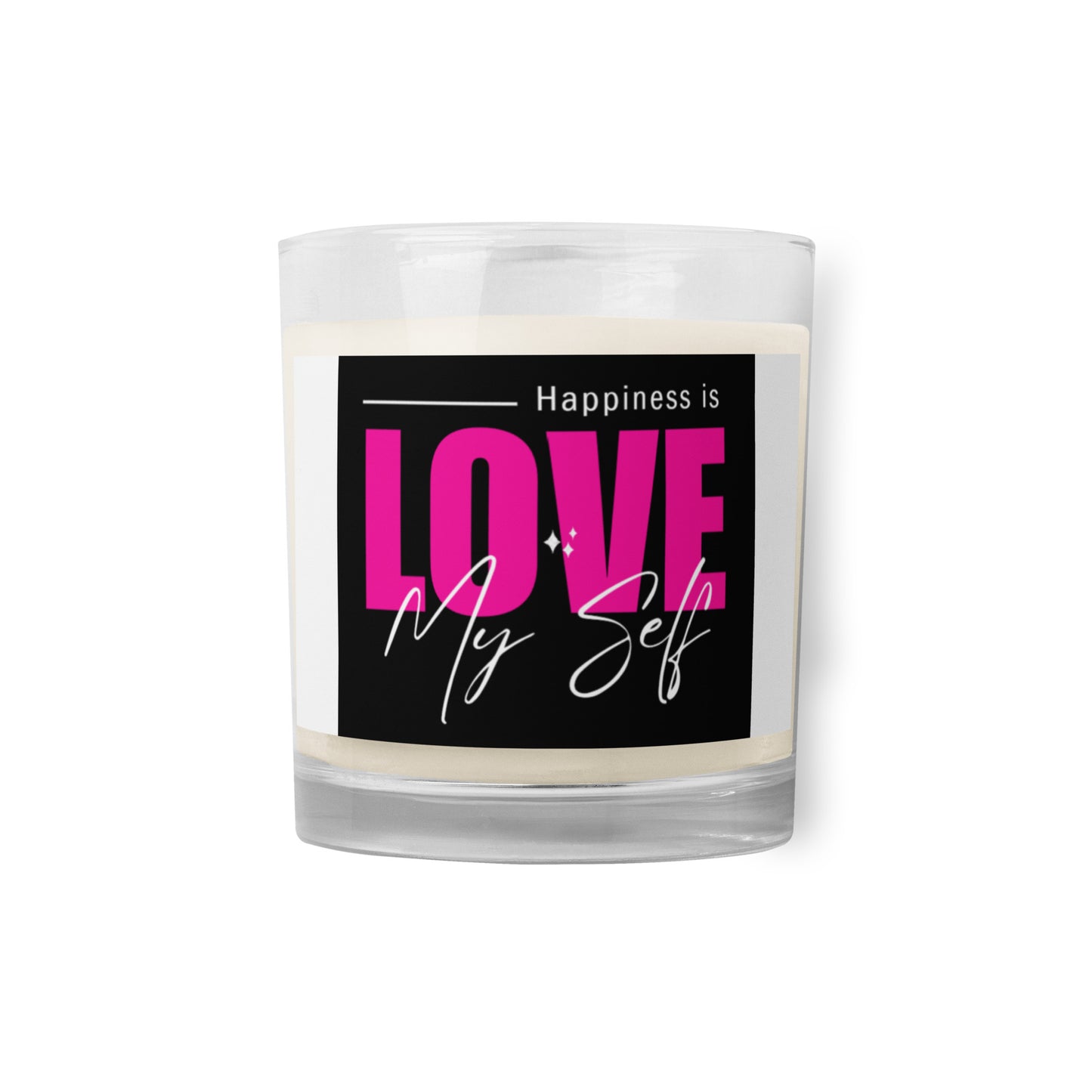 "_____ Happiness" Glass jar soy wax candle