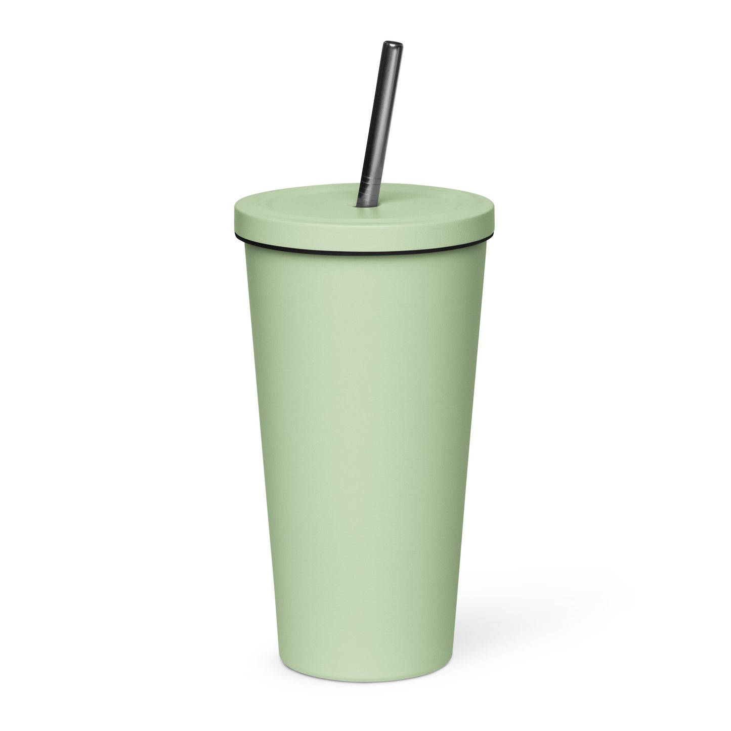 "love" Insulated tumbler with a straw