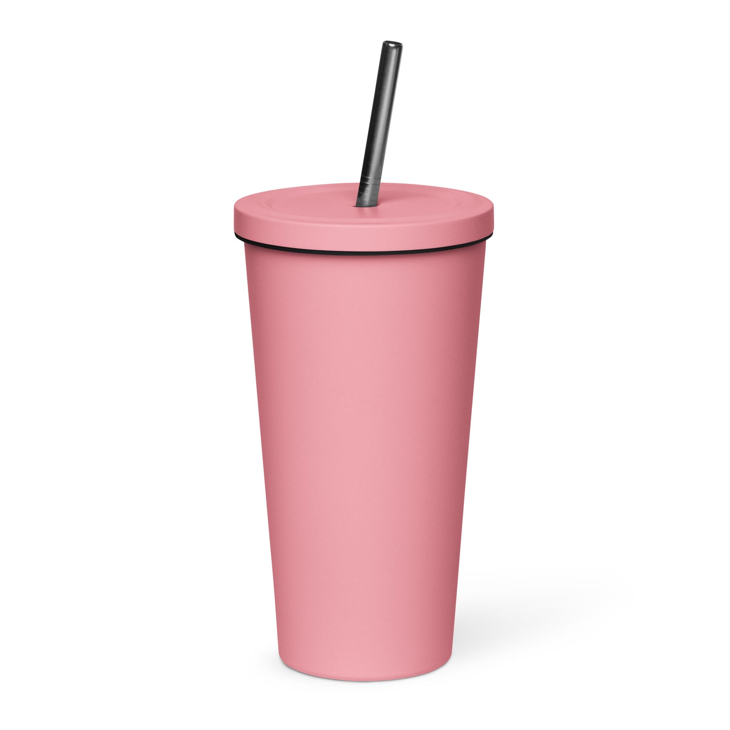 "love" Insulated tumbler with a straw