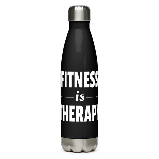 "FITNESS is THERAPY B" Stainless steel water bottle