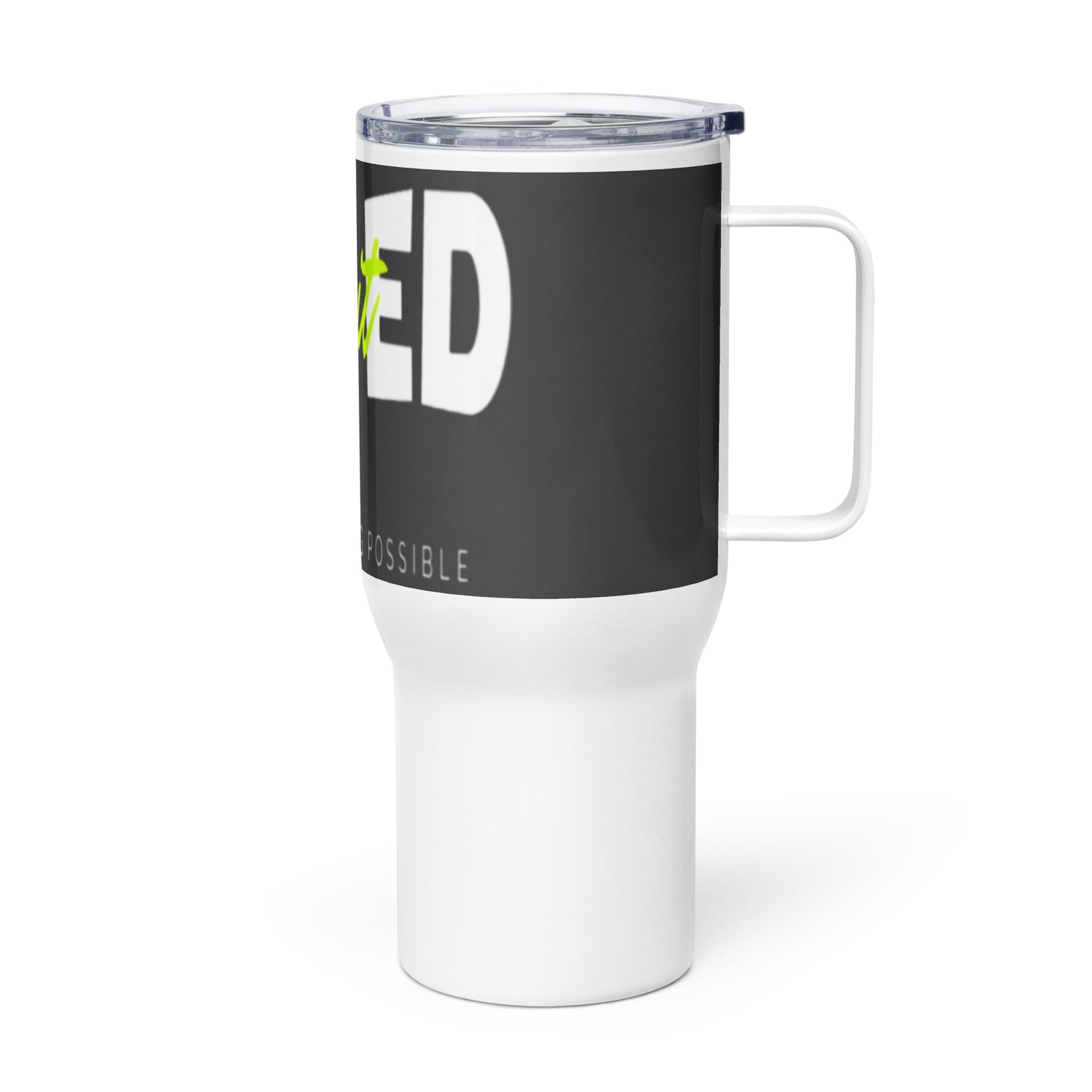 "UNlimitED Y" Travel mug with a handle