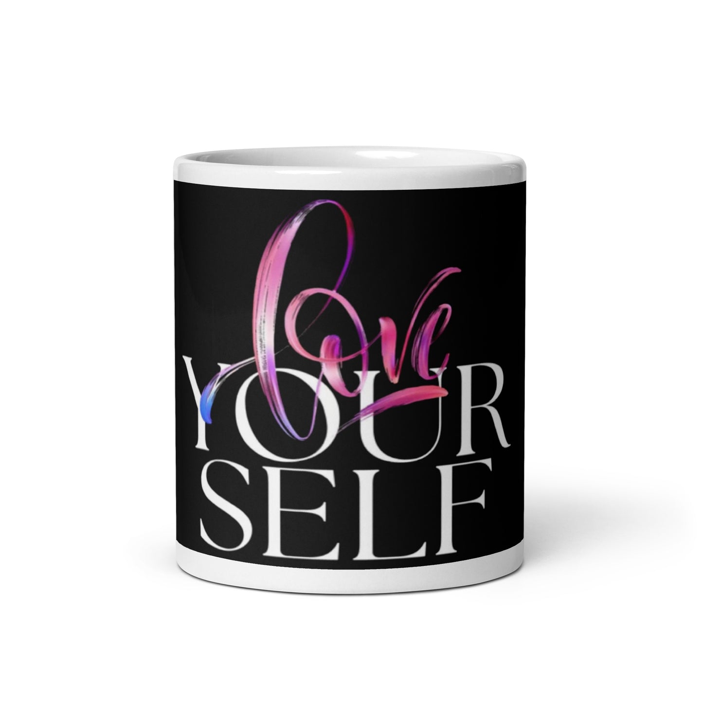 "love" White glossy mug