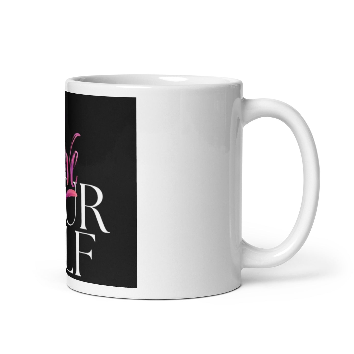 "love" White glossy mug