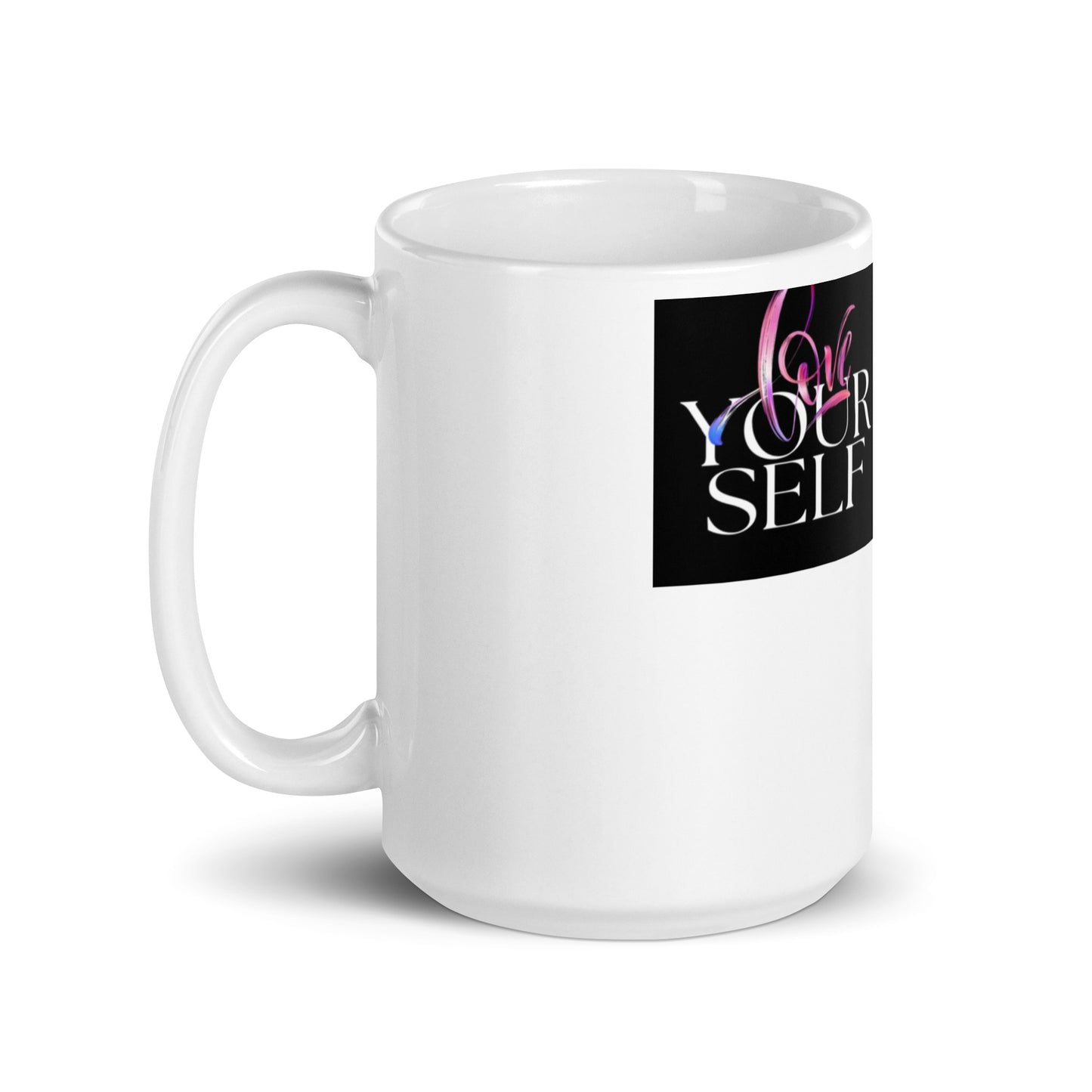 "love" White glossy mug