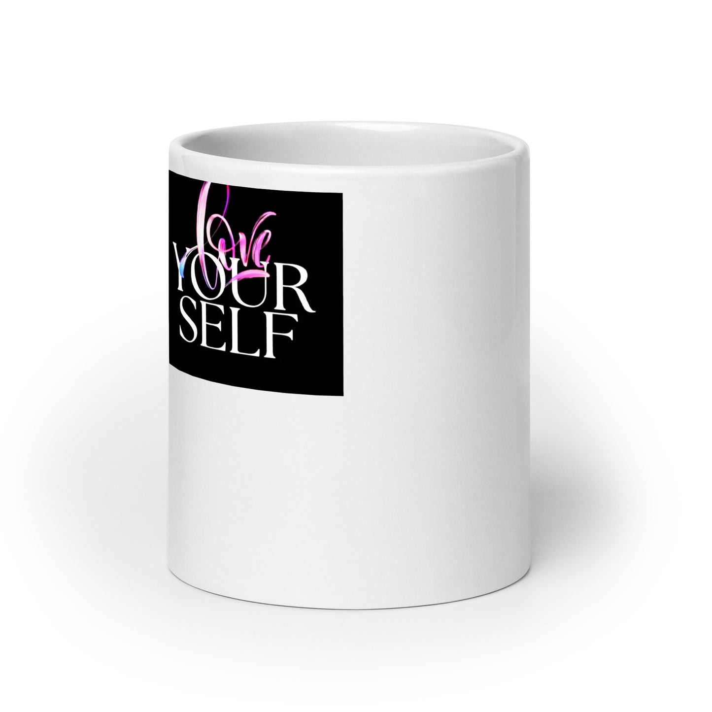 "love" White glossy mug