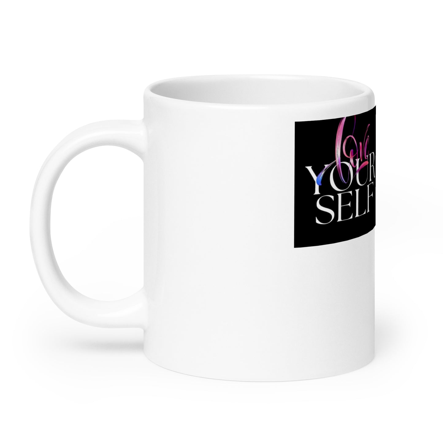 "love" White glossy mug