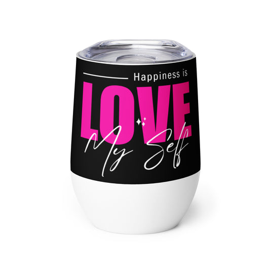 "_____Happiness" Wine tumbler