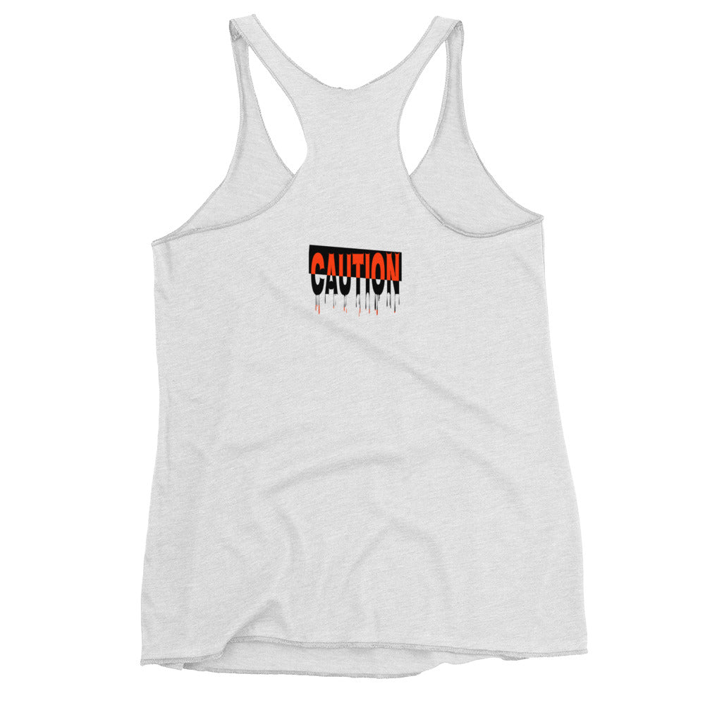 "CAUTION" Women's Racerback Tank