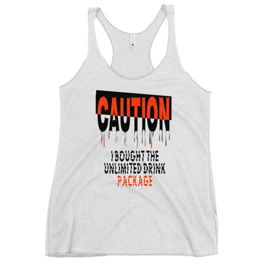 "CAUTION" Women's Racerback Tank