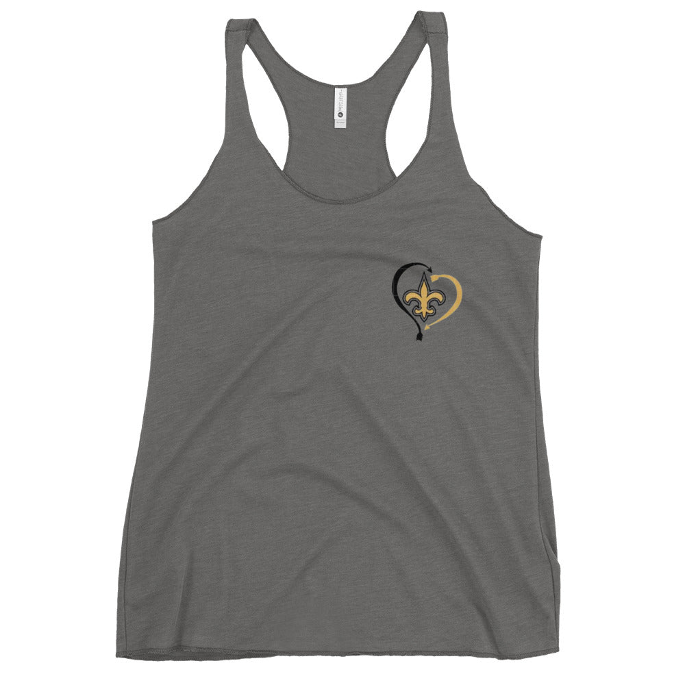 "heart fleur de lis" Women's Racerback Tank